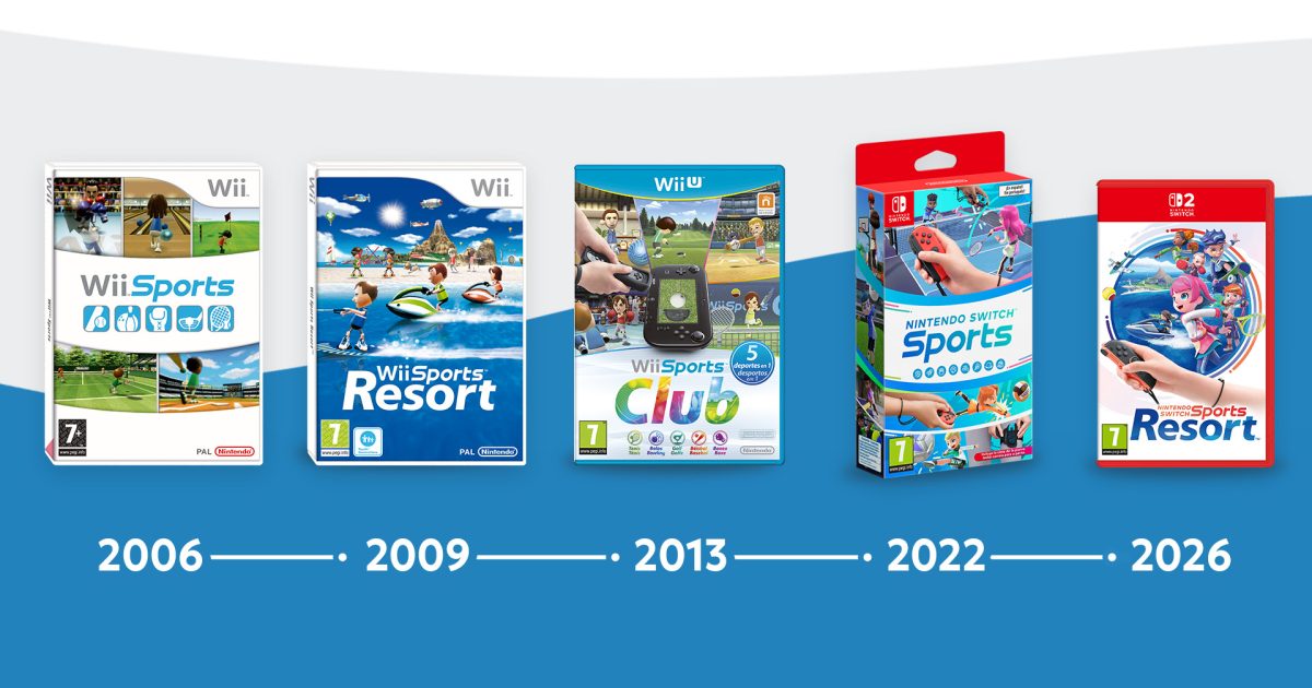 Nintendo comparte imagen con toda la serie de Nintendo Switch Sports Resort tras su llegada a la Nintendo Switch 2